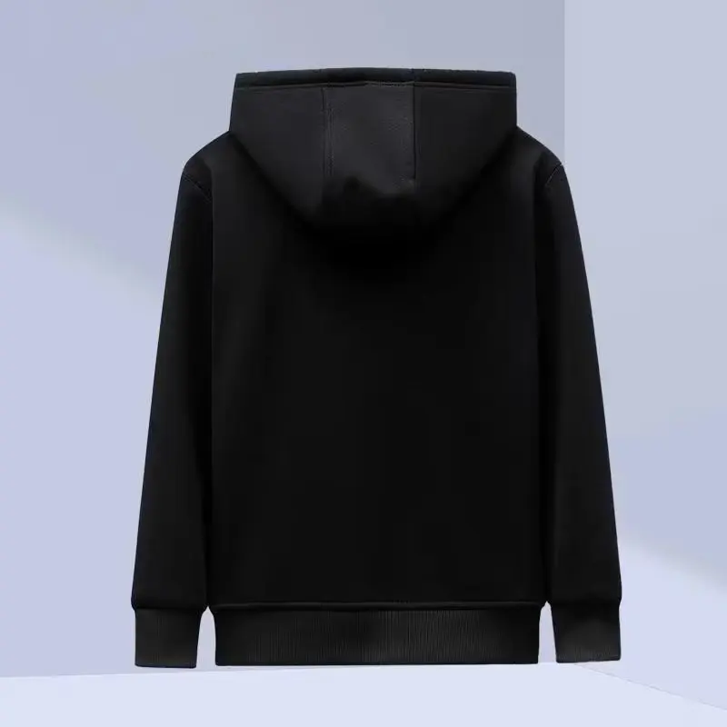 Men's Autumn Winter Flocking Hooded Solid Zipper Pockets Lantern Long Sleeve Cardigan Jacket Coats Casual Loose Office Lady Tops