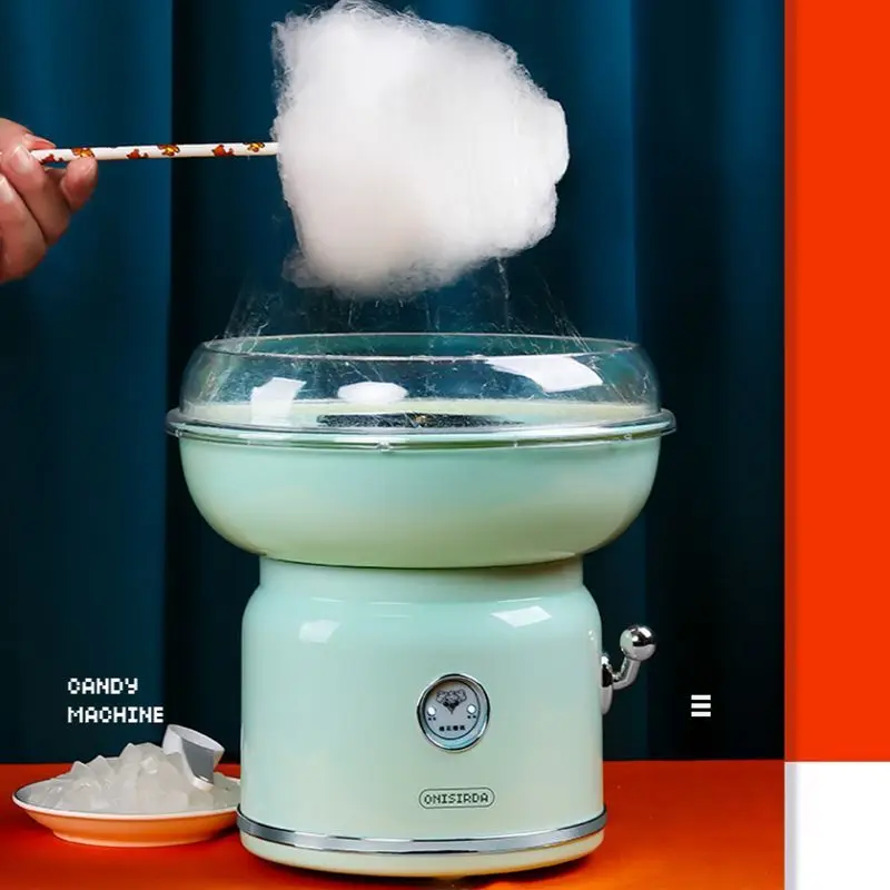 Mini Fancy Fully Automatic Cotton Candy Machine, Snack Food Processing Equipment for Home Commercial Stall DIY, EU/US Plug