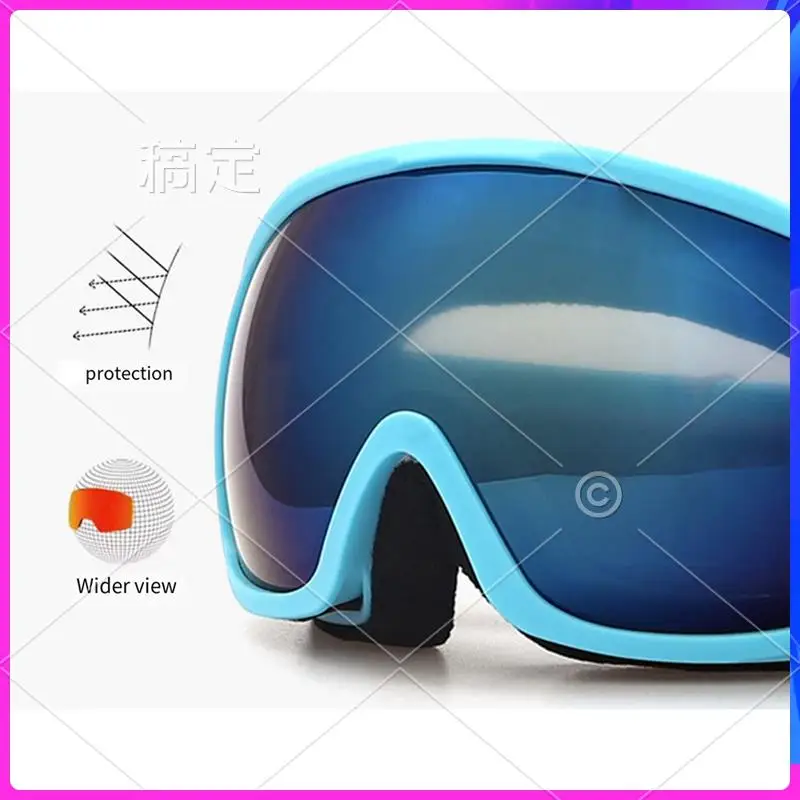 AUU-Double-Layer Anti-Fog Ski Goggles Myopia Adult Snow Goggles With Spherical Lens For Adults, Skiing And Mountaineering Gear