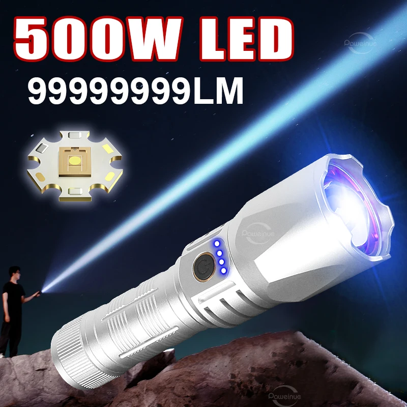 

High Power LED Flashlight Super Bright Usb Rechargeable Torch Zoomable Powerful Flash Light IPX6 Waterproof Outdoor Led Lantern