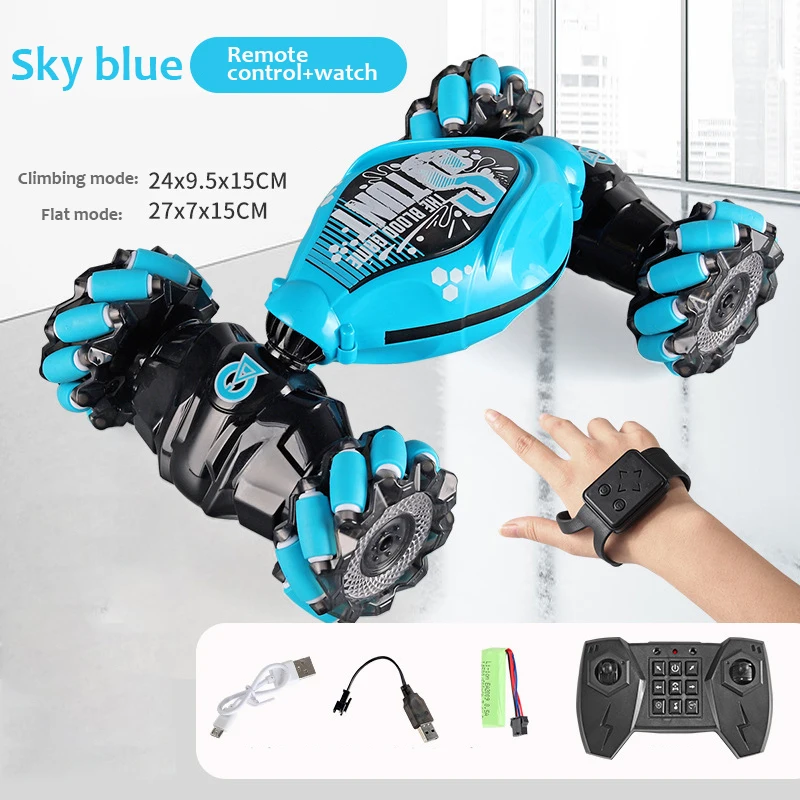 4WD 1:16 Stunt RC Car With LED Light Gesture Induction Deformation Twist Climbing Radio Controlled Car Electronic Toys for Kids