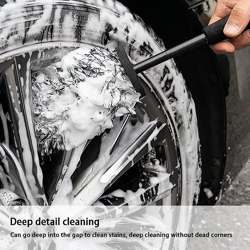 Wheels Brush Car Wash Super Brush Microfiber Premium Non-Slip Handle Easy To Cleaning Rims Spokes Wheel  Car Accessories