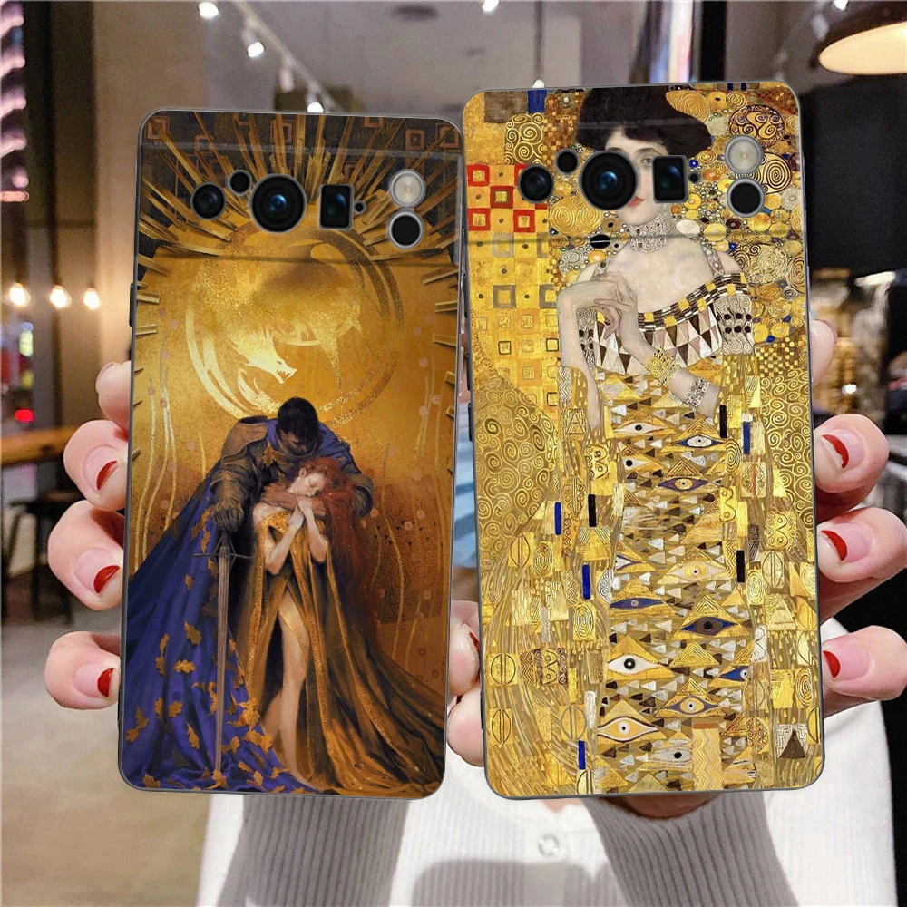 Gustav Klimt Kiss Art Phone Case For Google Pixel 8 A 7 6 Pro Soft TPU Shell For Pixel 6A Silicone Shockproof Black Cover