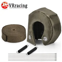 100% Full Titanium T3 Turbo Charger Heat Shield Cover Blanket + 5/10/15 Meter Exhaust Wrap Fit For : T2 T25 T28 GT28 GT30 GT35
