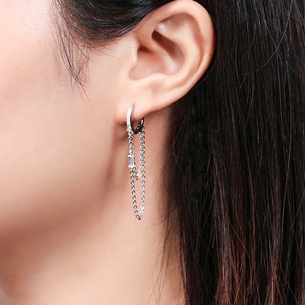 

1Pair Chain Tassel Earrings Dangle Drop Earrings for Women Stylish Jewelry Accessories Romantic Gift