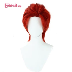 L-correo electrónico Peluca de pelo sintético Anime Shanks Cosplay pelucas Shanks pelo rojo 30cm Peluca de Halloween pelo resistente al calor hombres Cosplay