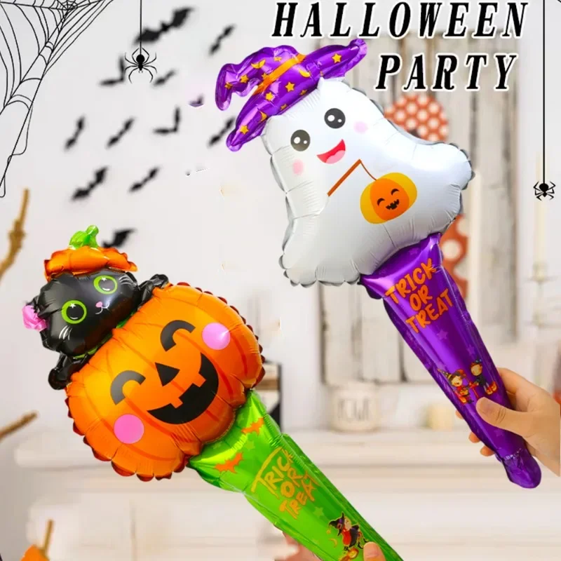 10/20 sztuk Halloween nadmuchiwane balony folia aluminiowa ręczny balon dynia duch czarownica zabawki dla dzieci impreza z okazji Halloween akcesoria