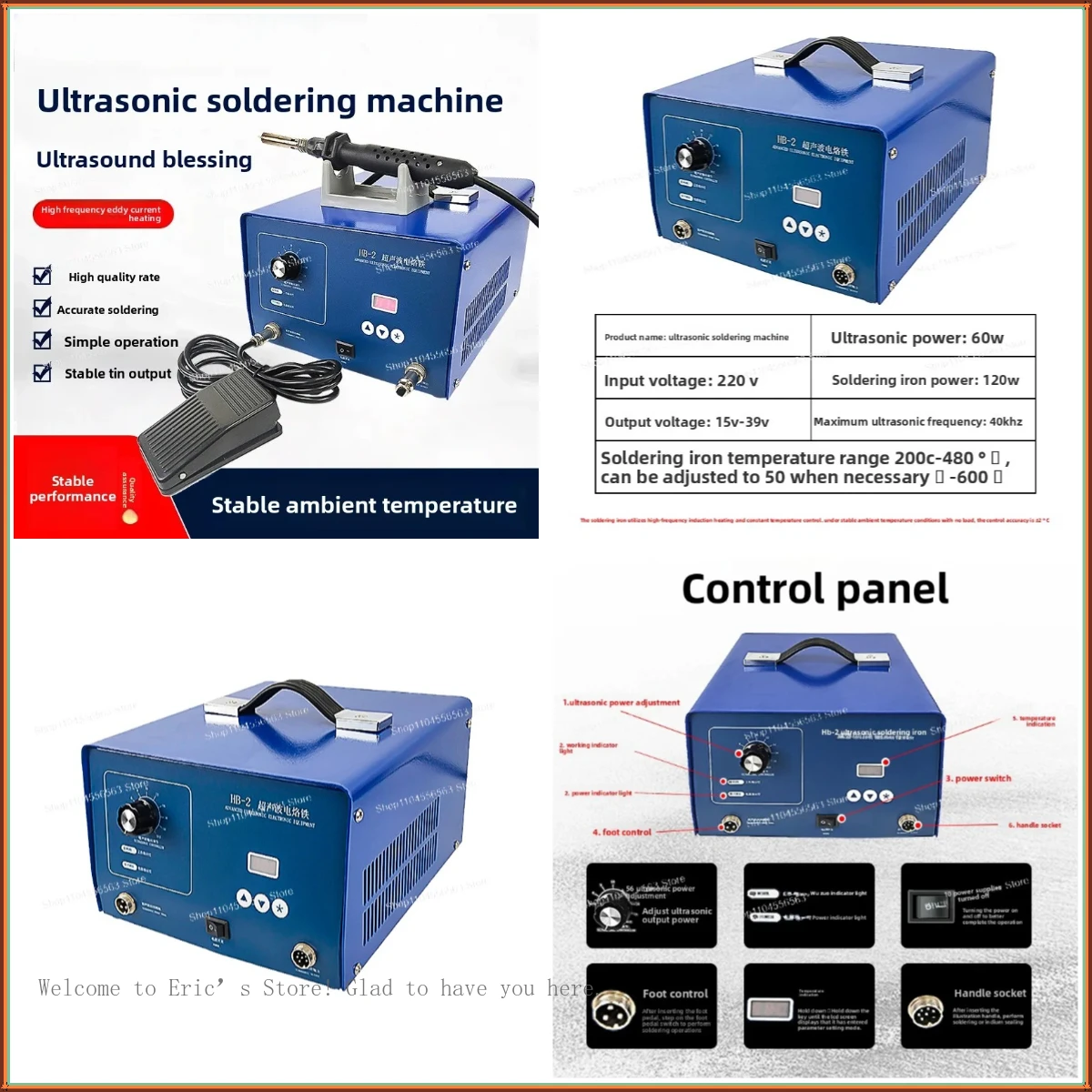 Ultrasonic Soldering Iron HB-2, Welds Glass Ceramic & Silicon Crystal, High-Precision Tool for Electronics Assembly
