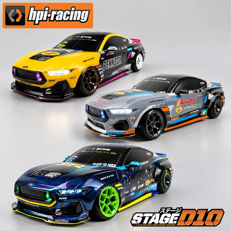 HPI 1/10 scale Stage D10 RTR Brushed Brushless RC 2WD simulation Mustang Spec-5 FD rear wheel drive drift car model adult toy