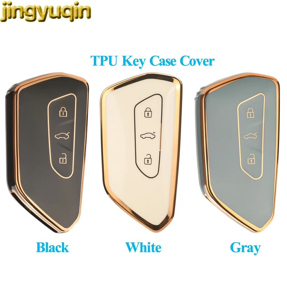 

Jingyuqin TPU Flip Key Case Cover For Volkswagen VW Golf 8 Mk8 GTI GTD ID3 ID4 Skoda SEAT 2020 3 Buttons