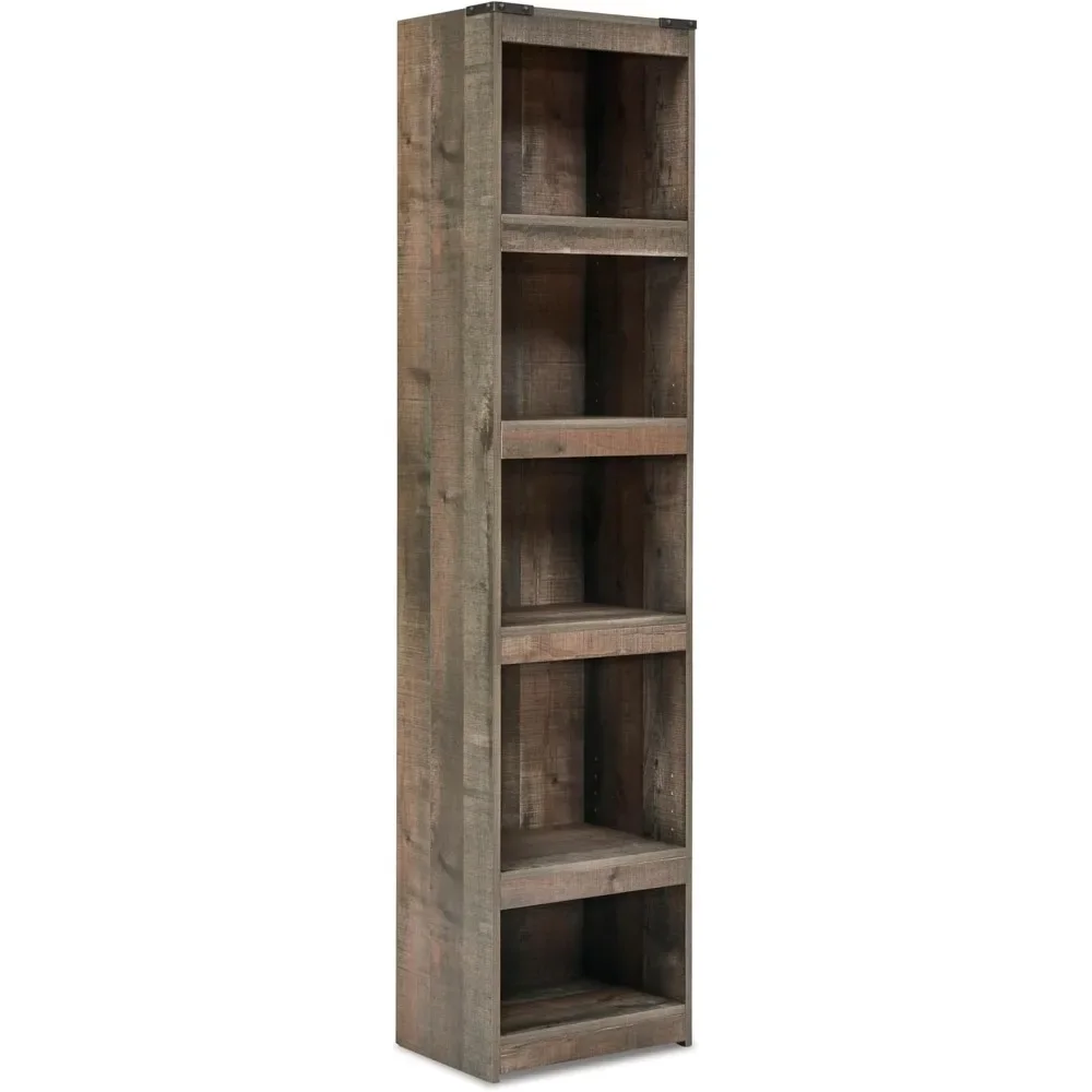 Libreria rustica Entertainment Center Pier con 3 ripiani regolabili, marrone naturale