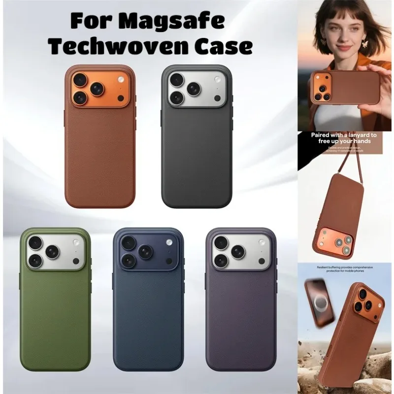 

For Magsafe Techwoven Magnetic Animation Case for IPhone 17 Pro Max 17 Pro Sle Wireless Charging Protect Cover with Metal Button