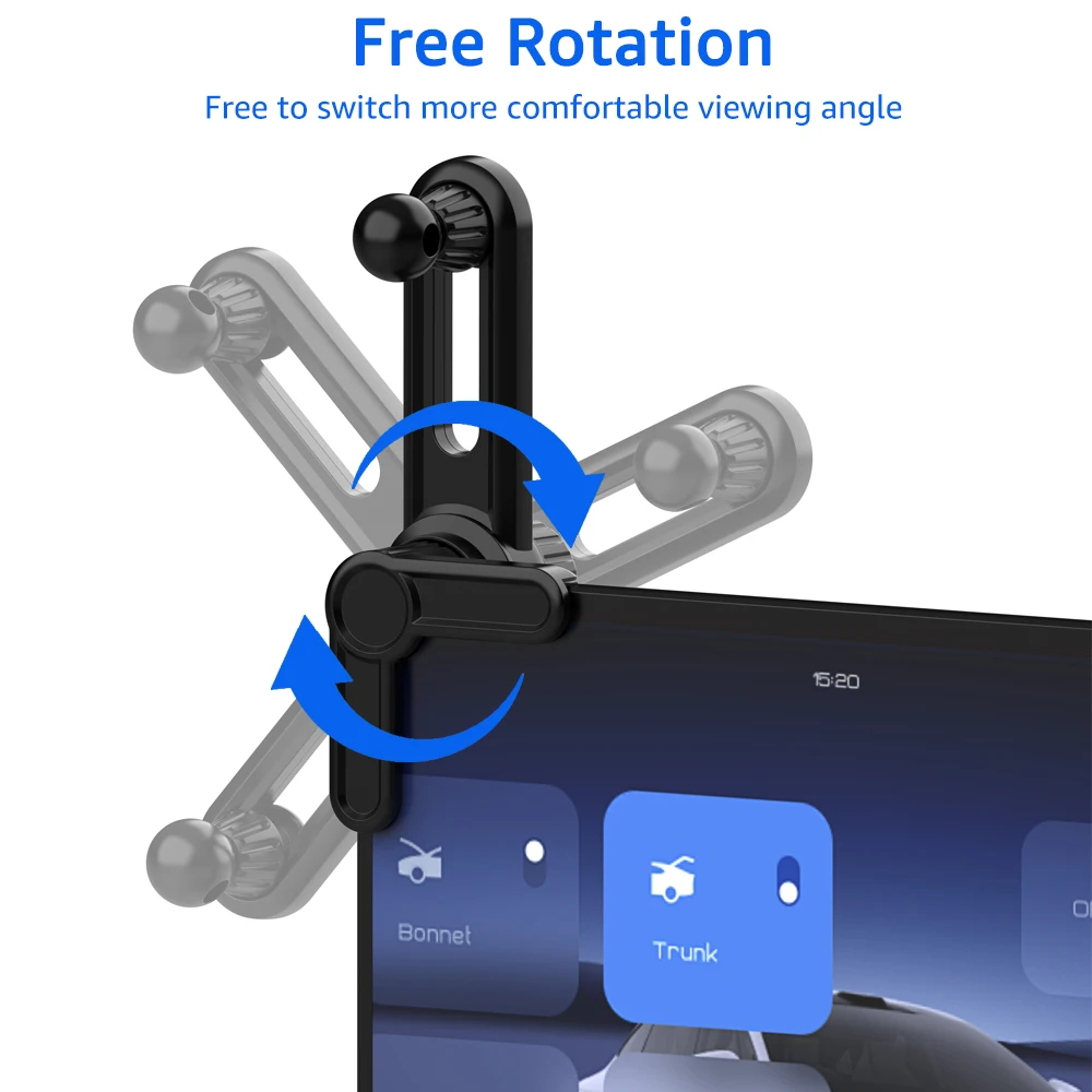 자동차 디스플레이 스크린 휴대폰 스탠드 베이스, 익스텐션 로드 포함, 범용 17mm 볼 헤드, 테슬라 3 및 Y용 자동차 휴대폰 거치대 고정 베이스