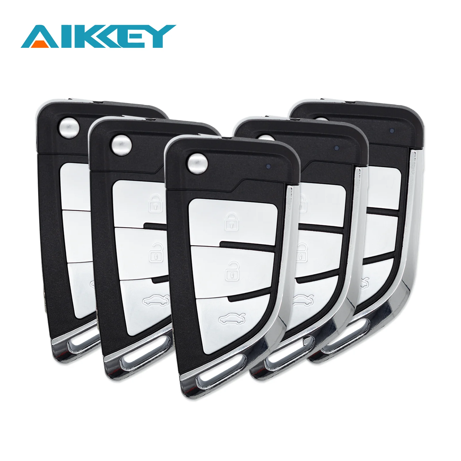 

AIKKEY K3 5pcs Universal Car Remote Key Fob New Design 4 Buttons for AIK Machine Tool Key DIY Remote Control Keyless Replacement