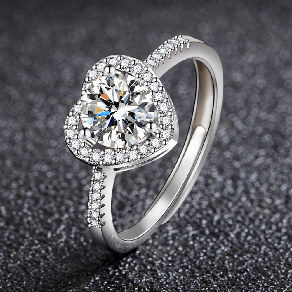 

NEW 925 Sterling Silver Open Ring CZ Simulated Stackable Ring Platinum Plated Eternity Bands for Women