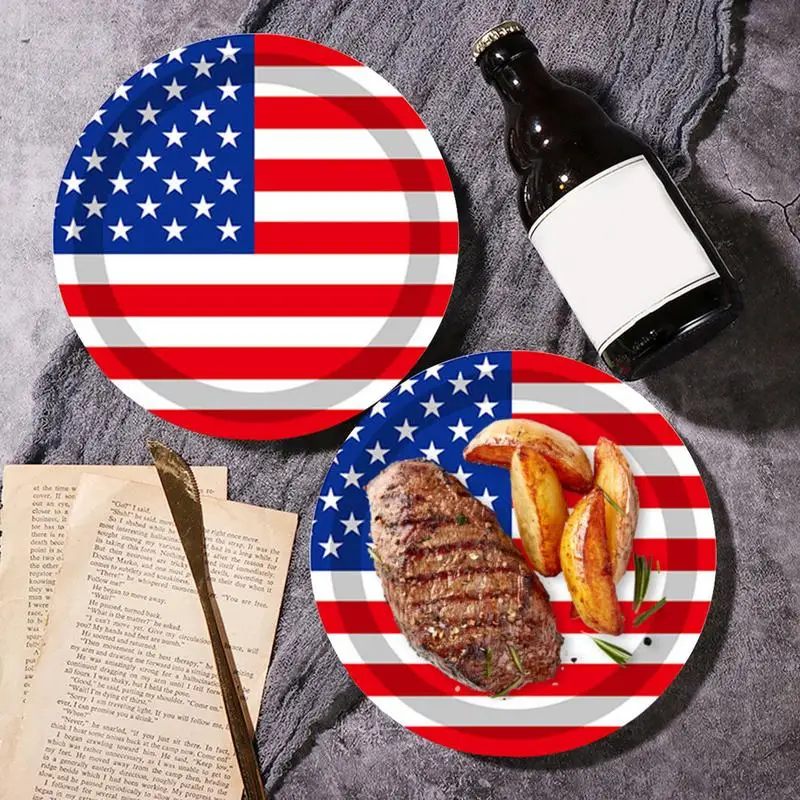 Independence Day Paper Plates Independence Day Paper Plates Kit Independence Day Party Decorations For Picnics Barbecues Summer