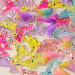 Leslie 10pcs Cute Charms Colorful Dolphin Charms Pendants For Drop Earring Necklace Handmade DIY Jewelry Making Accessories