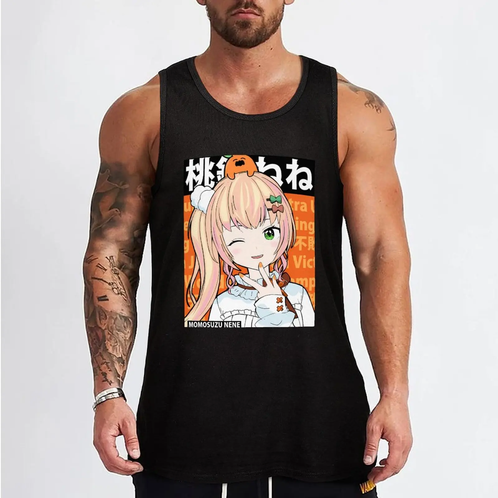 Hololive Momosuzu Nene Super Nenechi Tank Top T-shirt male Sports shirt man gym men