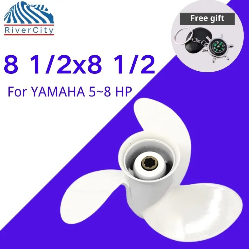 

Outboard Propeller For Yamaha 5hp 6hp 8hp 9.9hp 8 1/2x8 1/2 Boat Aluminum Alloy Screw 3 Blade 7 Spline Marine Engine