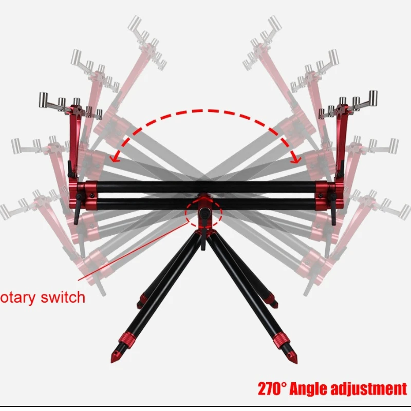 

Retractable folding all-metal aluminum alloy fishing rod holder