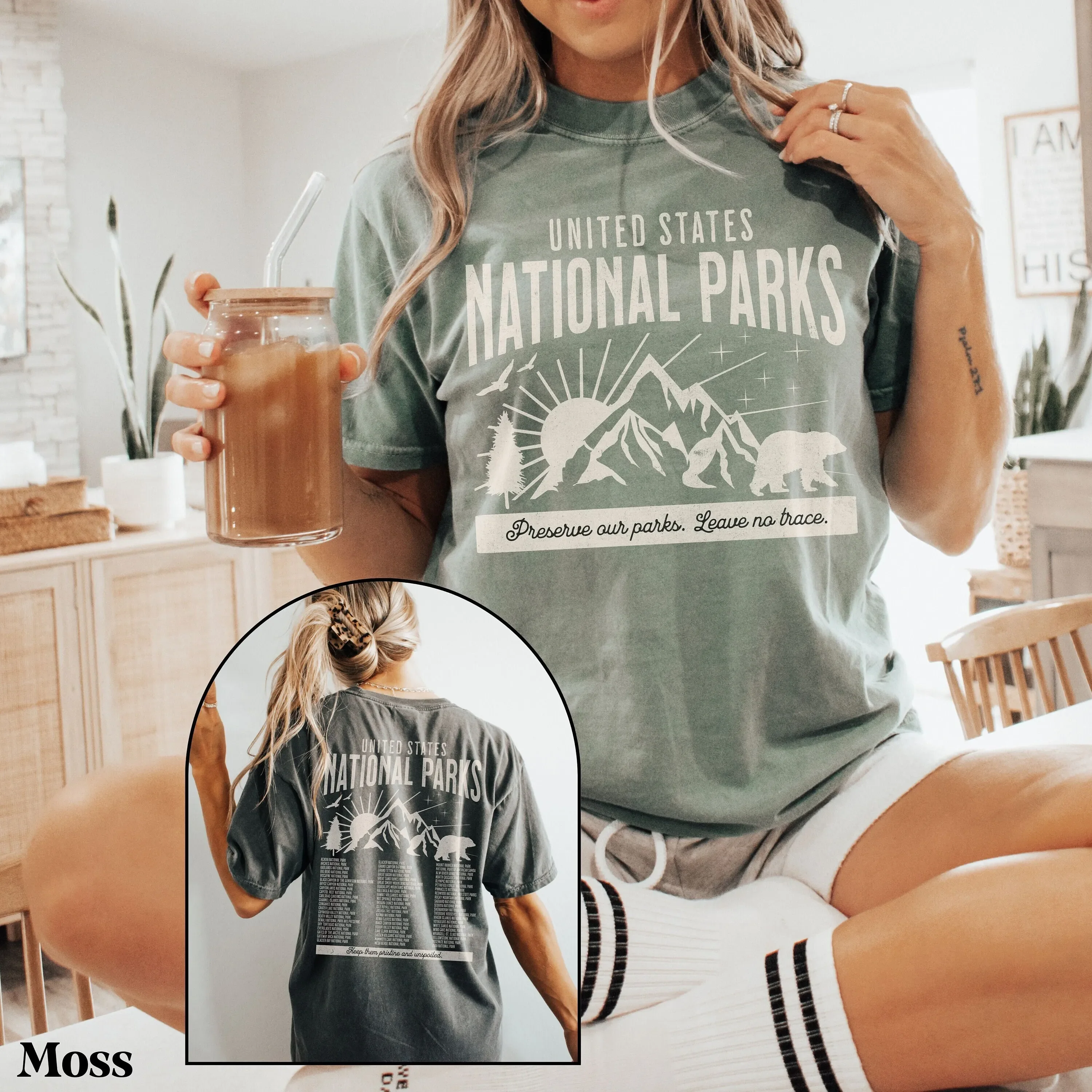 63 National Parks T Shirt Park Ranger Aesthetic Environmental Forest Core Camping Granola Girl Indie