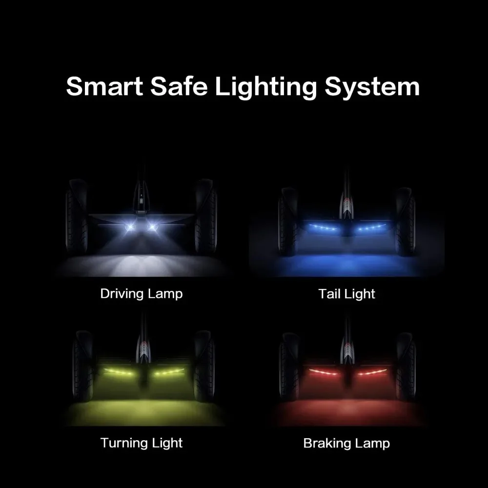 Ninebot S Plus inteligente auto-balanceamento Scooter, iluminação inteligente, controle remoto, até 22 milhas de alcance, 12,5 mph