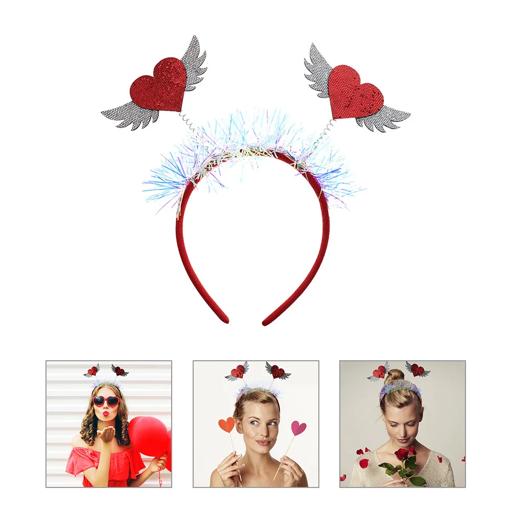 

2Pcs Valentine's Day Headbands Heart Shape Hairbands Fashion Love Headbands Party Hair Accessories for Women