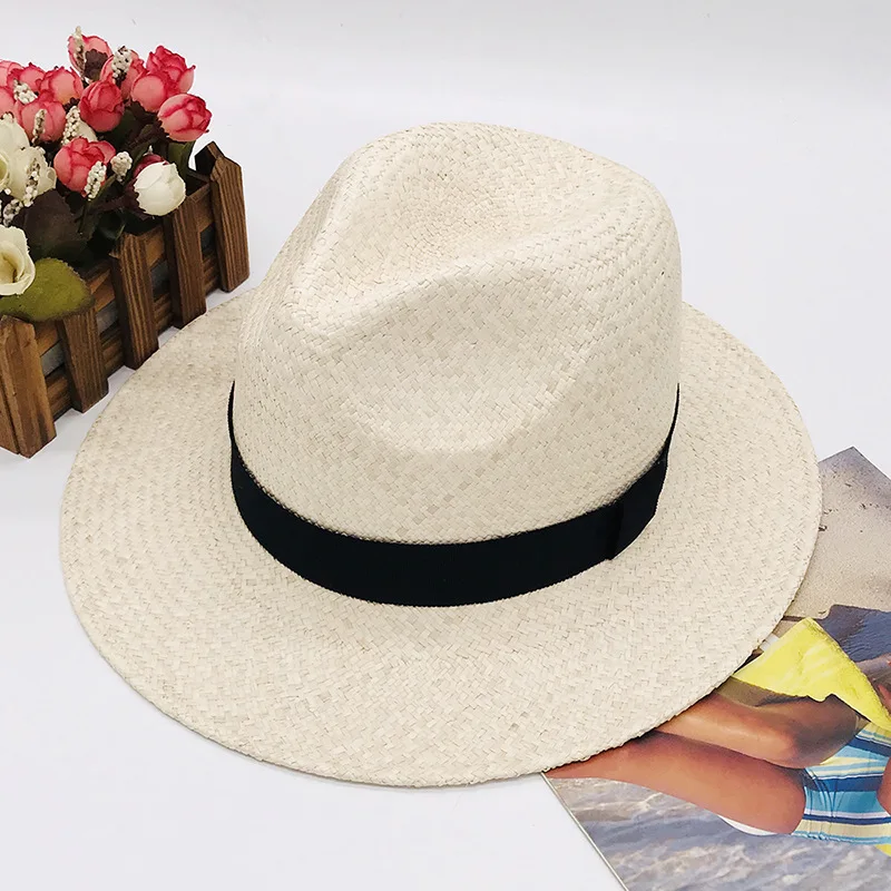 

Panama Style Plam Straw Hat All-match Fine Woven Sun-proof Short Brim Top Hat Powerful Manufacturer One Piece