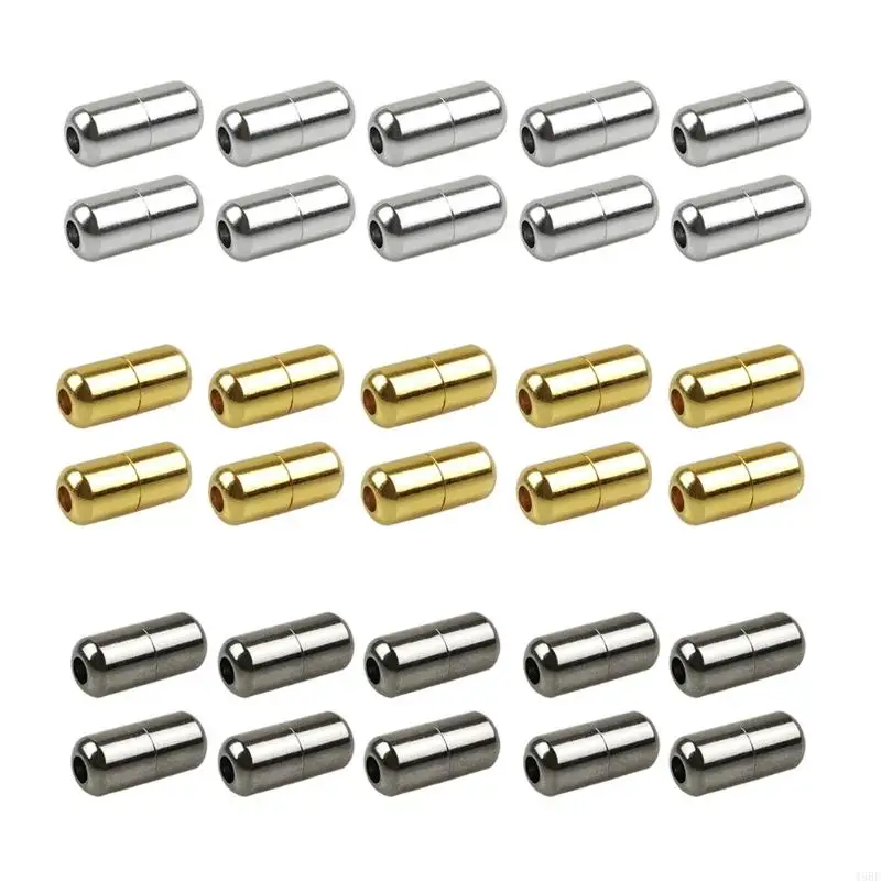 45be 5 pares unisex cordones elásticos cápsula metal cápsula metal hebillas bloqueo sin corbata para
