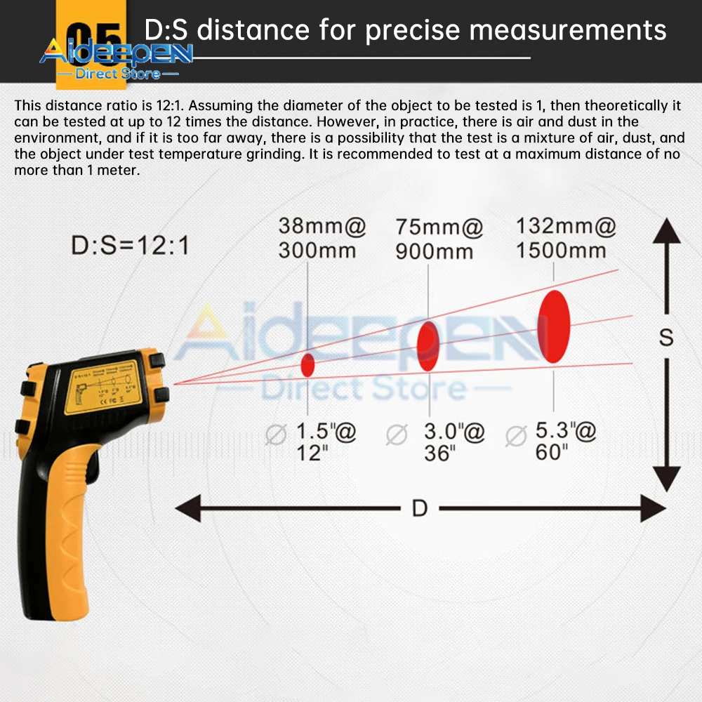 AE320 Digital Infrared Thermometer -50℃~390℃ Laser termometro Pyrometer Gun Non-Contact Laser Temperature Meter gauge Tools