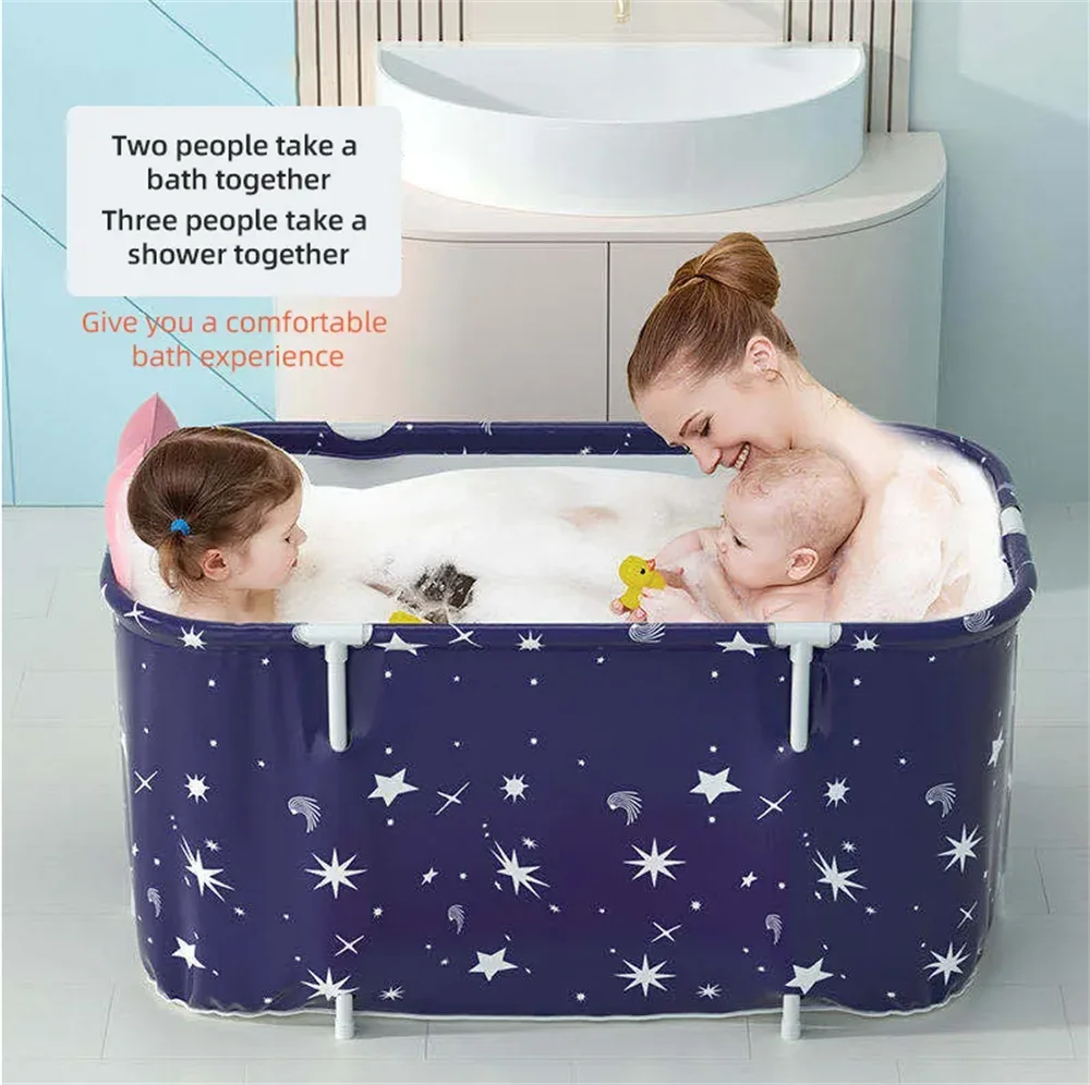 Large Rectangular Bathing Tub for Space Saving, Sweat Tub, Bucket, Folding, Home, Eco-Friendly