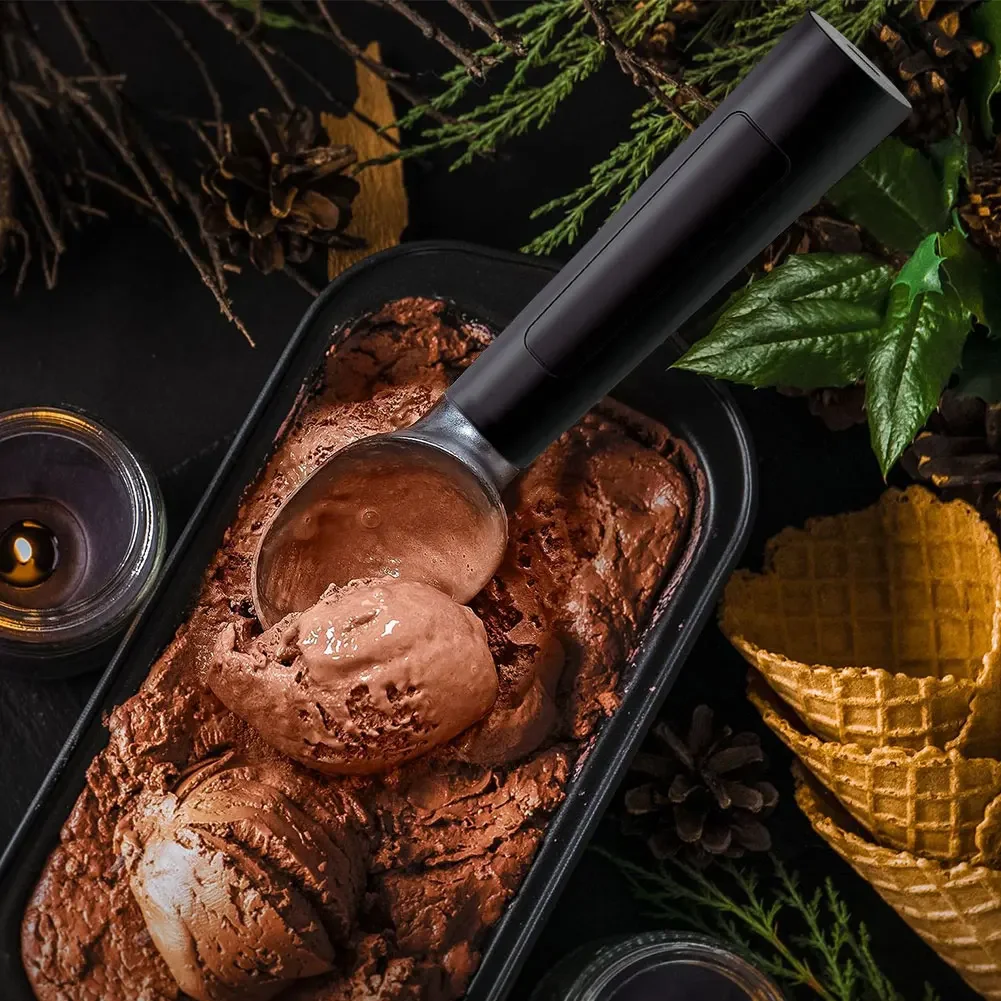 

Rechargeable Heated Scoop with LED Display Self Warming Ice Cream Scoop Household Kitchen Gadgets Yogurt Ice Cream Digging Spoon