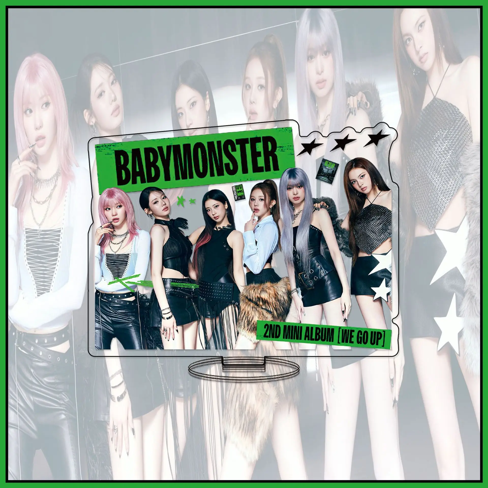 علامة حامل BABYMONSTER للمجموعة الكورية الجديدة من KPOP، سلسلة مفاتيح WE GOUP، علامة محيطة، زخرفة أكريليك، RAMI، AHYEON، RORA، ASA،