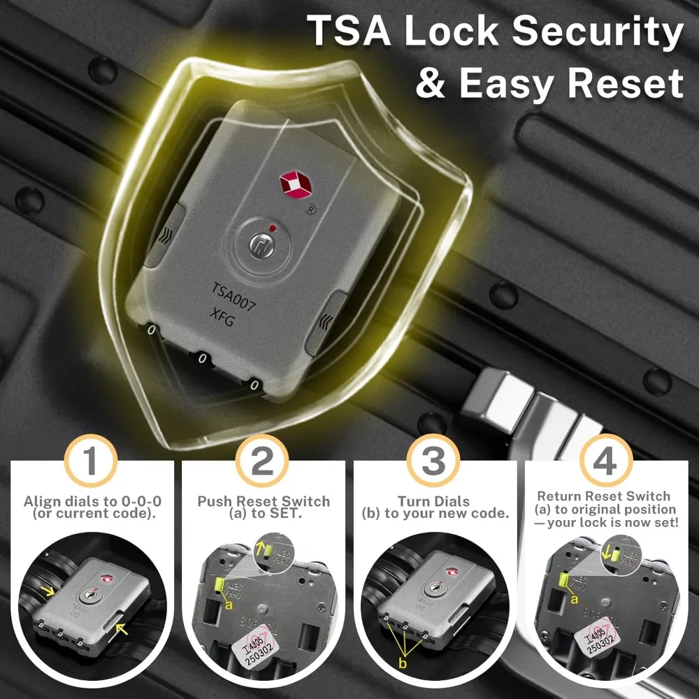 Two-Piece Aluminum Frame Luggage Set 20 & 28 - Carry-On TSA Lock Spinner Suitcases with No Zipper for Travel