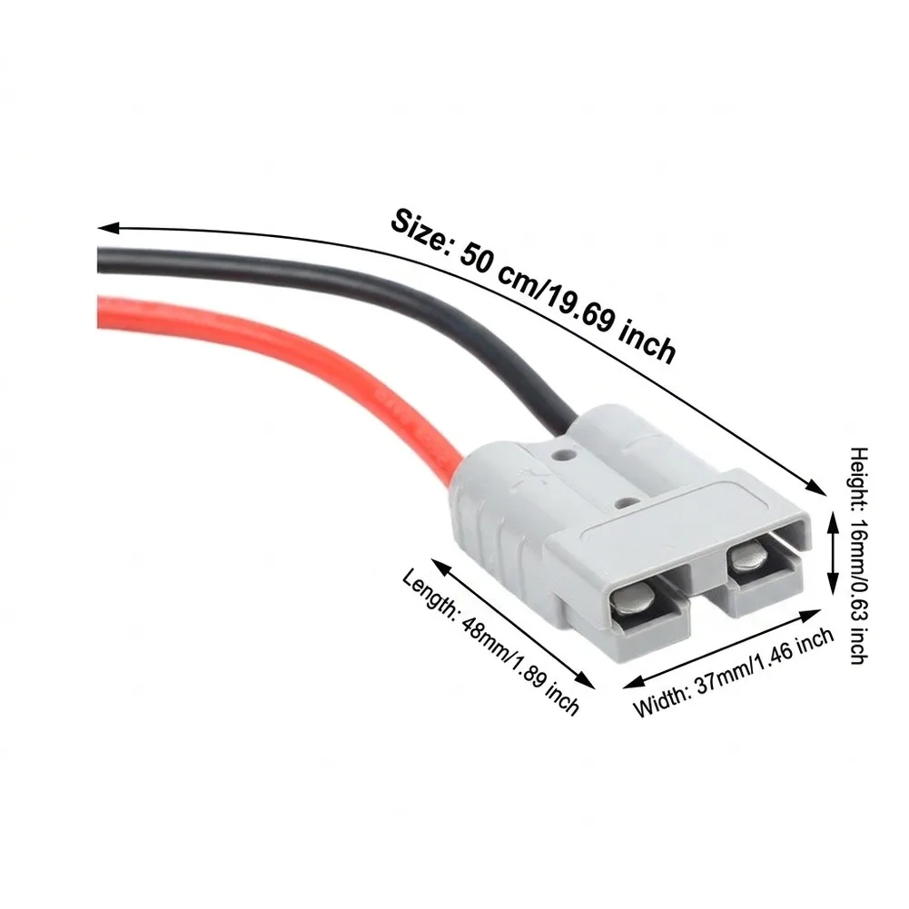 12V 24V Battery Connector with 50A Rating and Silver-Plated Conductors for Marine RV Automotive and Industrial Use