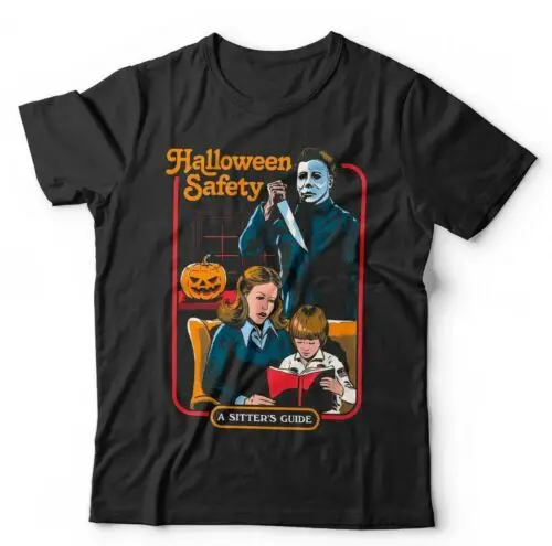 Halloween Safety Tshirt Unisex & Kids - Funny Parody Myers Slasher Horror Retro