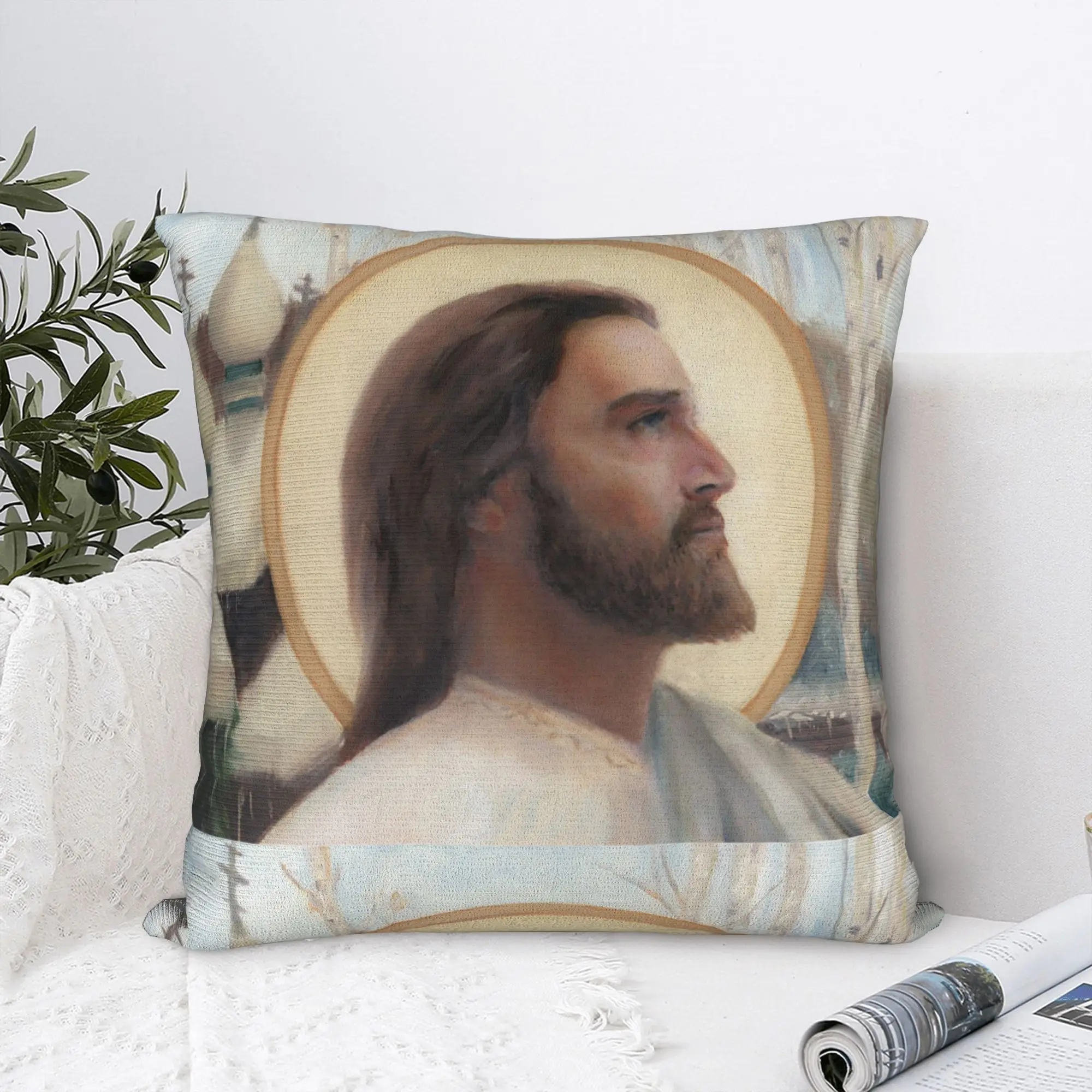 Russian Jesus Christ Orthodox Square Pillow Cases  Cushion Covers Vintage Zipper Decor Pillowcover for Sofa 40x40cm