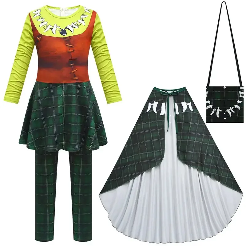 zz04zz12Set tuta cosplay per bambini Costume da strada per feste di Halloween e Natale Principessa Fiona Shreks