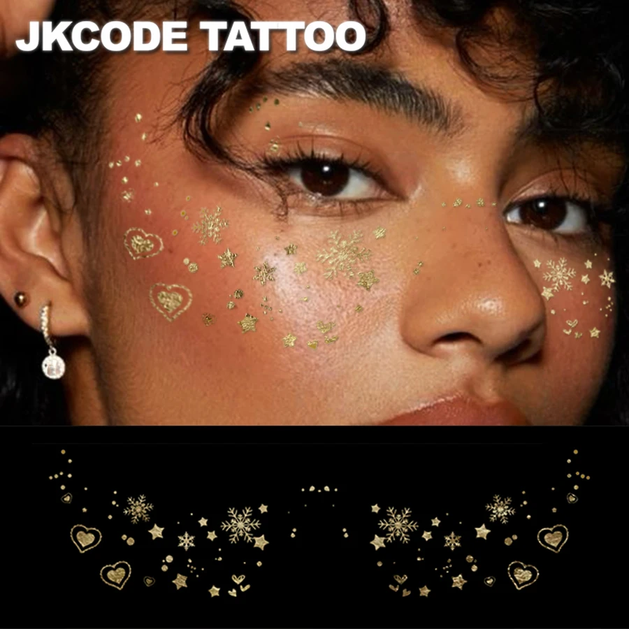 

Татуировка с металлическими веснушками для вечеринки, Рождества, Рамадана, вечеринки, свадьбы, макияжа, металлические блестящие временные татуировки для лица, набор веснушек, водонепроницаемые временные татуировки со звездами-бабочками для женской вечерин