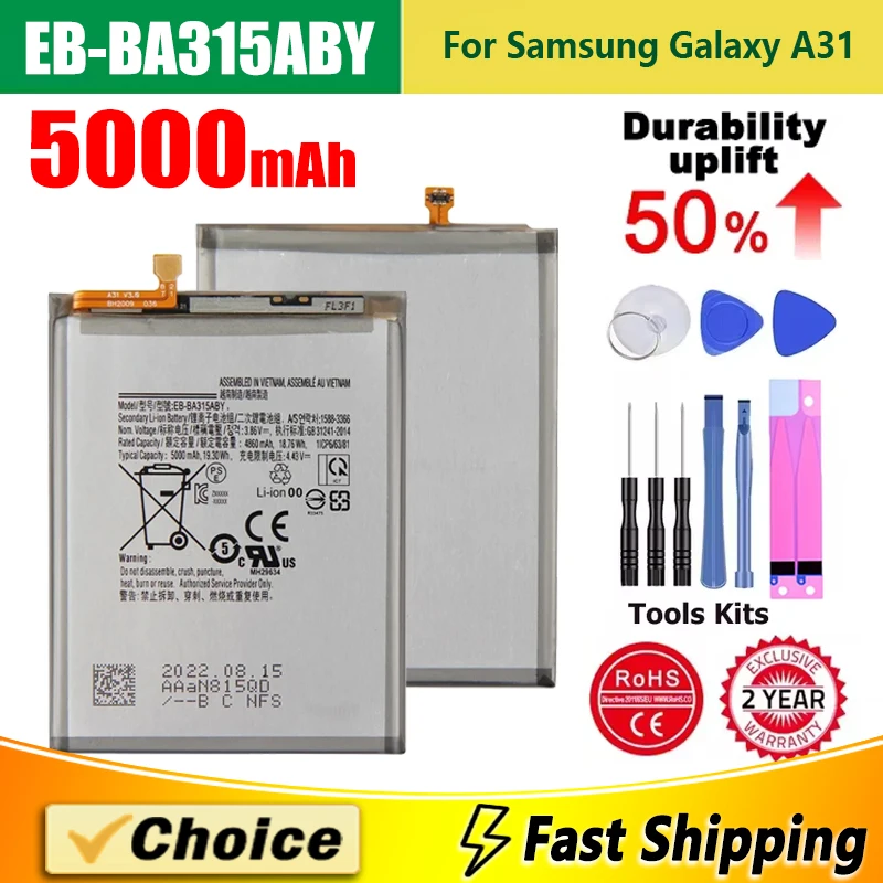 

EB-BA315ABY,Brand New Replacement Phone Lithium Battery,For Samsung Galaxy A31 2020 Edition A32,5000mAh