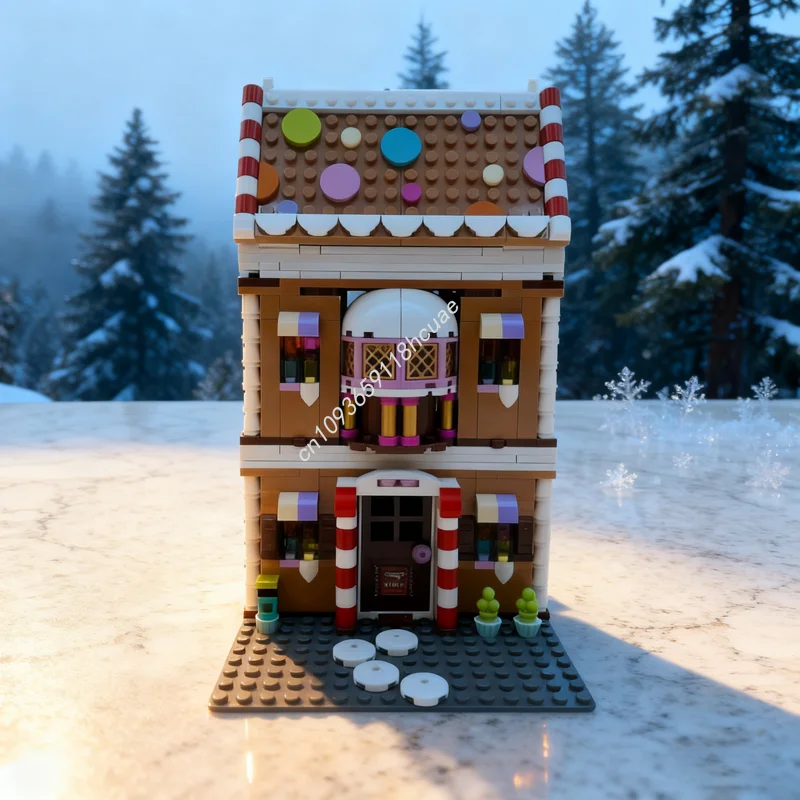 934pcs MOC Gingerbread House Modular Seasonal Model Building Blocks Construction Toy DIY Christmas Gifts Creative Idea Birthday