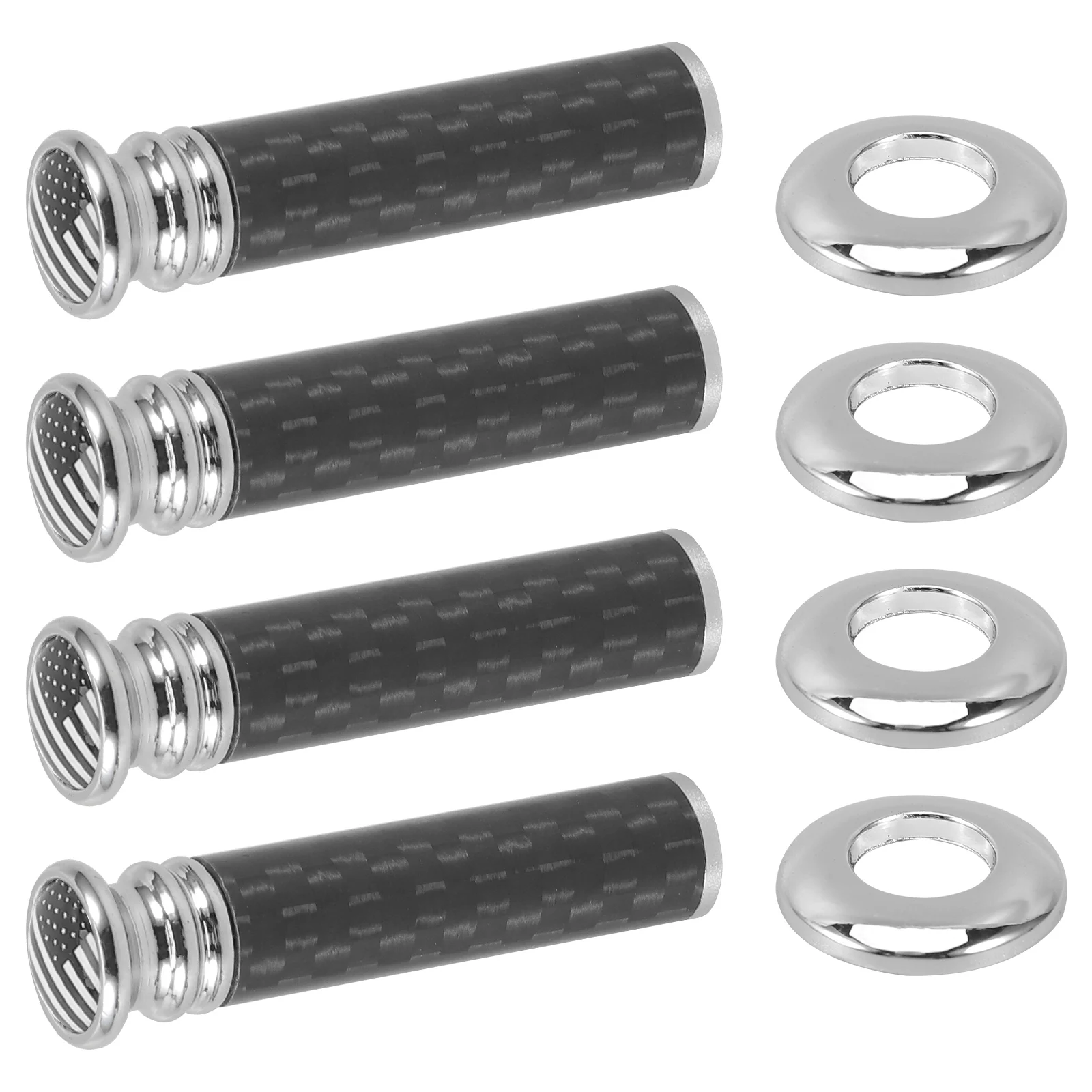 

4pcs Car Door Lock Knobs Pull Handle Interior Pins Universal Parts Accessories American Flag Pattern Carbon Fiber Door Panel