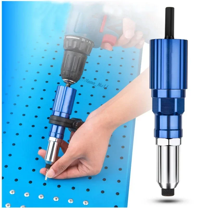 Electric Rivet Gun 2.4mm-4.8mm Rivet Nut Gun Drill Adapter Cordless Riveting Tool Insert Nut Pull Rivet Tool