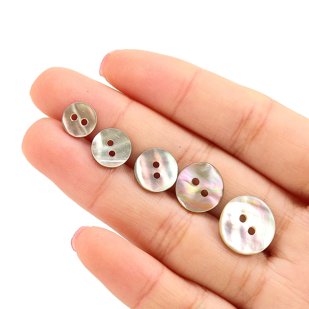 5PCS Natural Abalone Shell Button for Sewing Garment Mother of Pearl Round 2 Hole Buttons DIY Scrapbooking Clothing Accessories