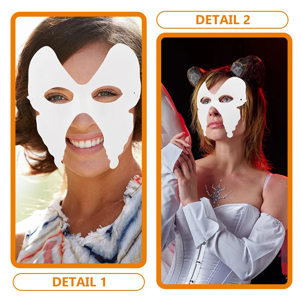 

6 DIY Painted Masks White Embryo Unfinished Paintable Blank Pulp Masquerade Prop Halloween Cosplay Diy Pulp Mask Toy