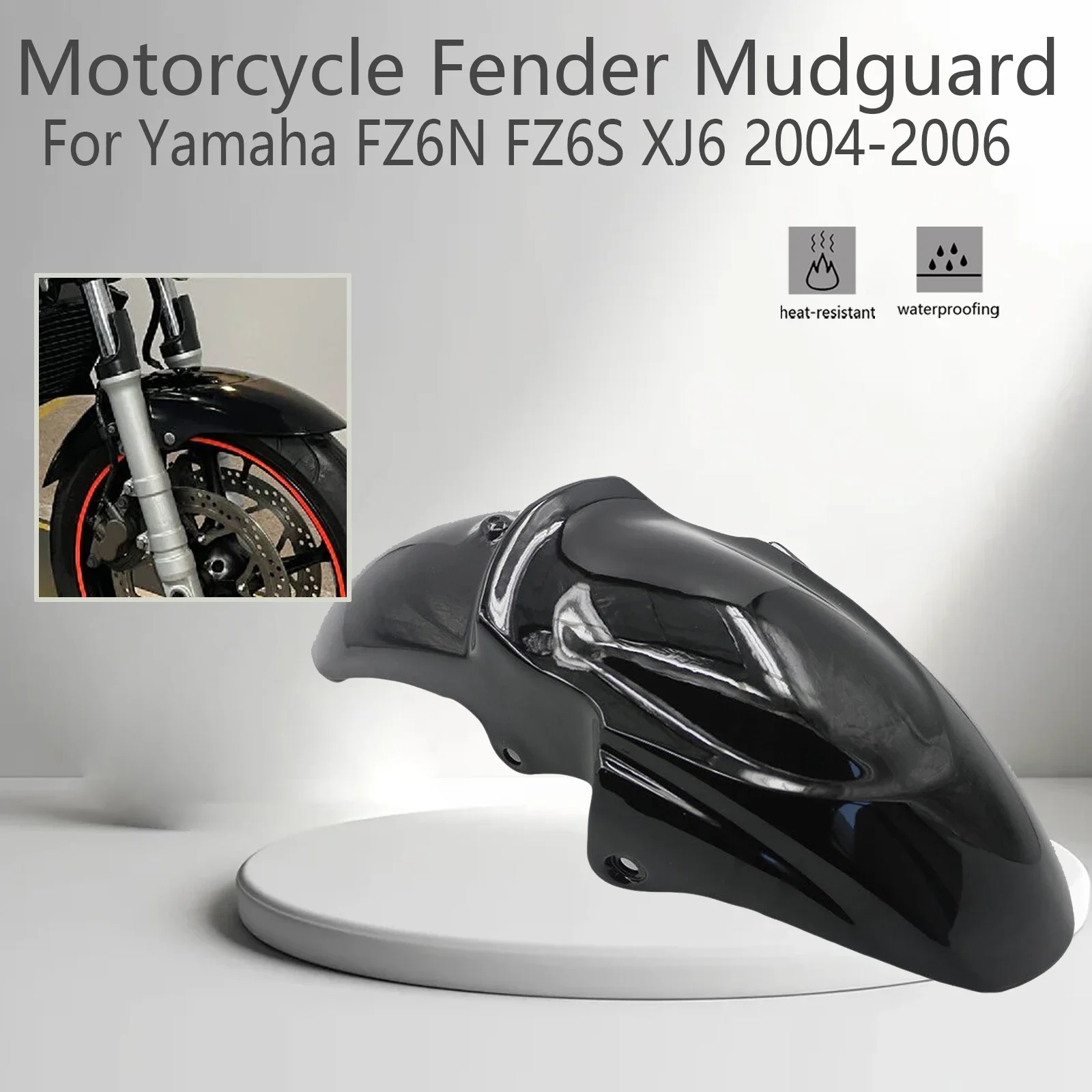

Motorcycle Front Wheel Fender Mudguard For Yamaha FZ6N FZ6S Fazer XJ6 FZ6 N/S 05 2004-2006 Mudflap Splash Mud ABS Guard Cover
