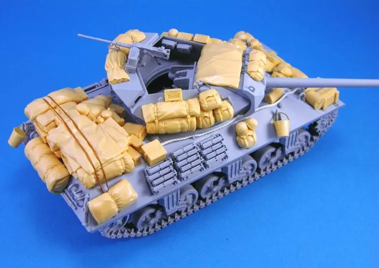 Zusammengebautes Bausatz aus Druckgussharz im Maßstab 1:35 M10 Panzer-Storage-Set der US Army (kein Panzer), unmontiert und unbemalt