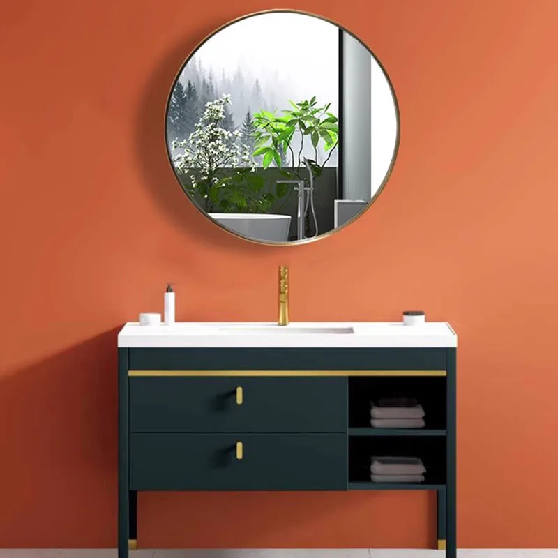 Modern Wall Mounted Bathroom Mirror Round Nordic Frame Makeup Bathroom Mirror Shower Fogless Miroir Salle De Bain Room Furniture