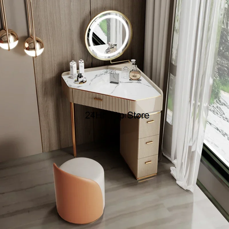 

Luxury Nordic Dressing Table Mirror Container European Woman Dressing Table Organizers Storage Schminktisch Bedroom Furniture