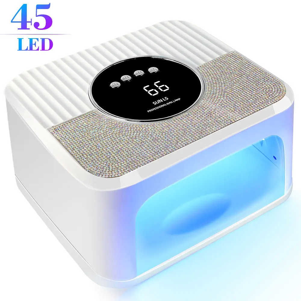 LED Nail Lamp 45 Beads Home White Pink With 4 Hour Button Display Auto Sensor For Curing All Gel Nail Polish Nail Art UV Lamp